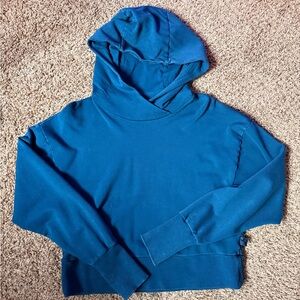 Women's cropped JOYLAB Teal Blue Hoodie Sweater